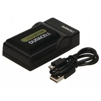 Ładowarka Duracell do akumulatorów aparatów cyfrowych, USB, ładowarka wewnętrzna, Sony NP-FP50, 70, 90, 51, 71, 91, czarna, 5 V, 5 V