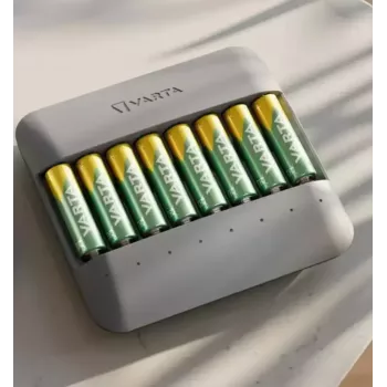 Ładowarka do akumulatorów Varta Eco Charger Multi — USB, NiMH AA/AAA, ładuje do 8 akumulatorów (2100 mAh, 1 h), szary