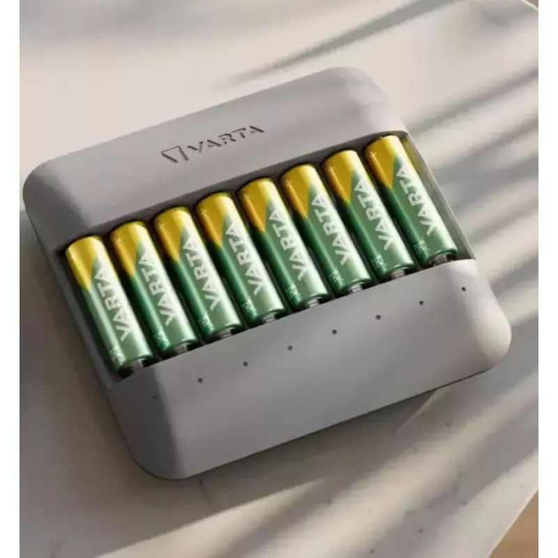 Ładowarka do akumulatorów Varta Eco Charger Multi — USB, NiMH AA/AAA, ładuje do 8 akumulatorów (2100 mAh, 1 h), szary