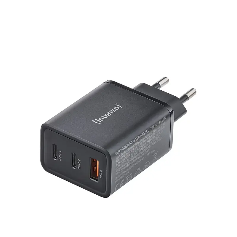 Zasilacz Intenso W65ACC porty USB-A i USB-C czarny
