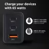 Zasilacz Intenso W65ACC porty USB-A i USB-C czarny