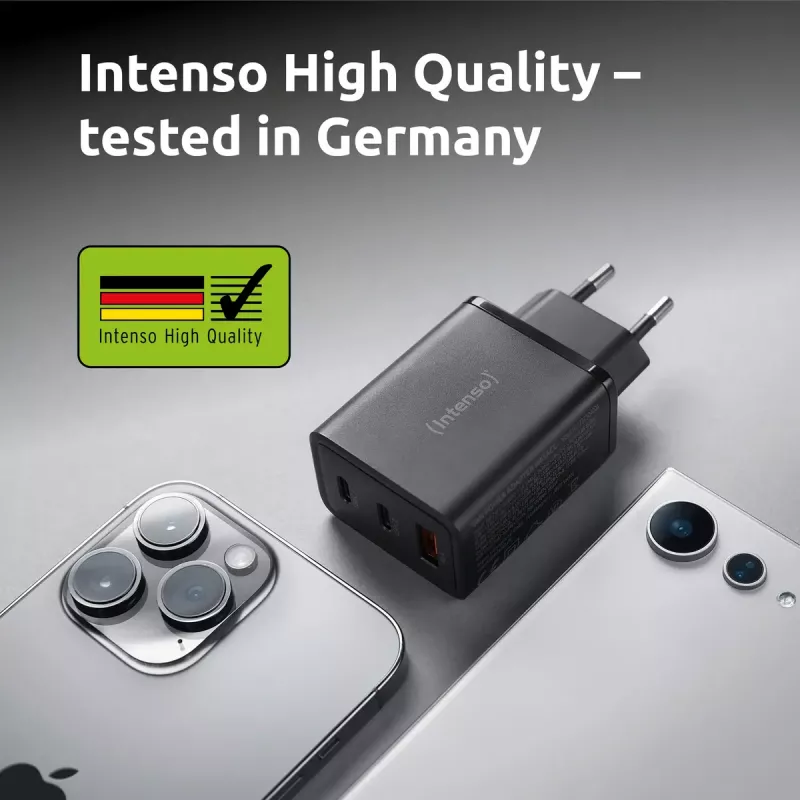 Zasilacz Intenso W65ACC porty USB-A i USB-C czarny