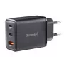 Zasilacz Intenso W65ACC porty USB-A i USB-C czarny