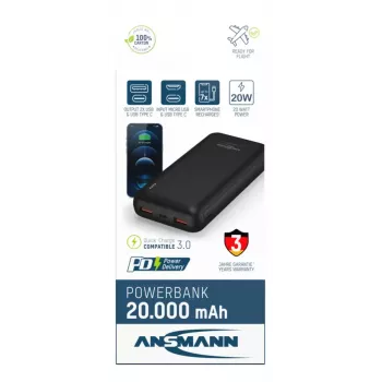 Przenośny akumulator Ansmann PB320PD 20000 mAh