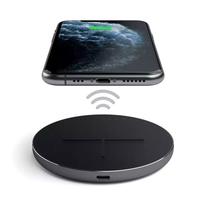 Ładowarka bezprzewodowa Satechi ST-IWCBM Szybkie ładowanie USB Type-C Wewnętrzna Smartfon Czarny Szary