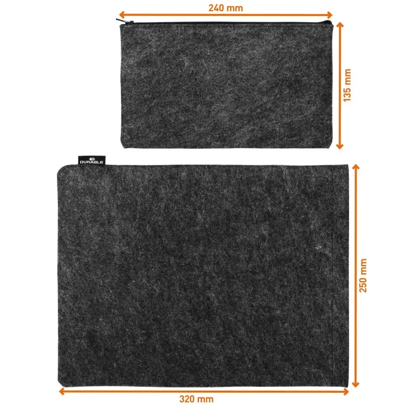 Etui rękawowe Durable Effect 33 cm 13 cali antracytowe 1 przednia kieszeń monochromatyczne