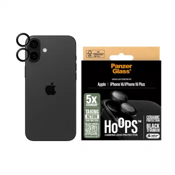 PanzerGlass® Hoops® Ceramiczny ochraniacz obiektywu aparatu iPhone 16 | 16 Plus