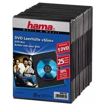 Wąskie pudełko na DVD Hama 51182 czarne na 1 płytę