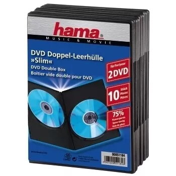 DVD cienki Double-Box Hama 51184 Czarny 2 płyty