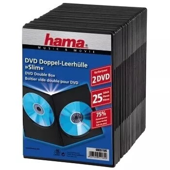 cienki Double-Box DVD Hama 51185 Czarny 2 płyty