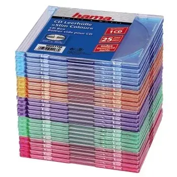 Hama CD cienki Box Pack of 25, Coloured 1 discs Multicolour