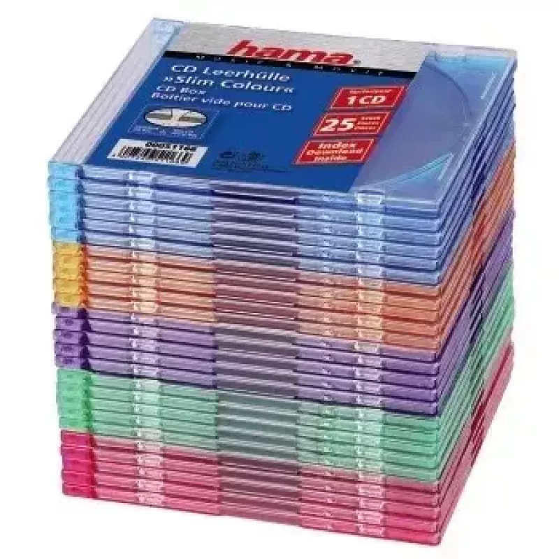 Hama CD cienki Box Pack of 25, Coloured 1 discs Multicolour