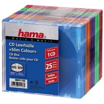 Hama CD cienki Box Pack of 25, Coloured 1 discs Multicolour