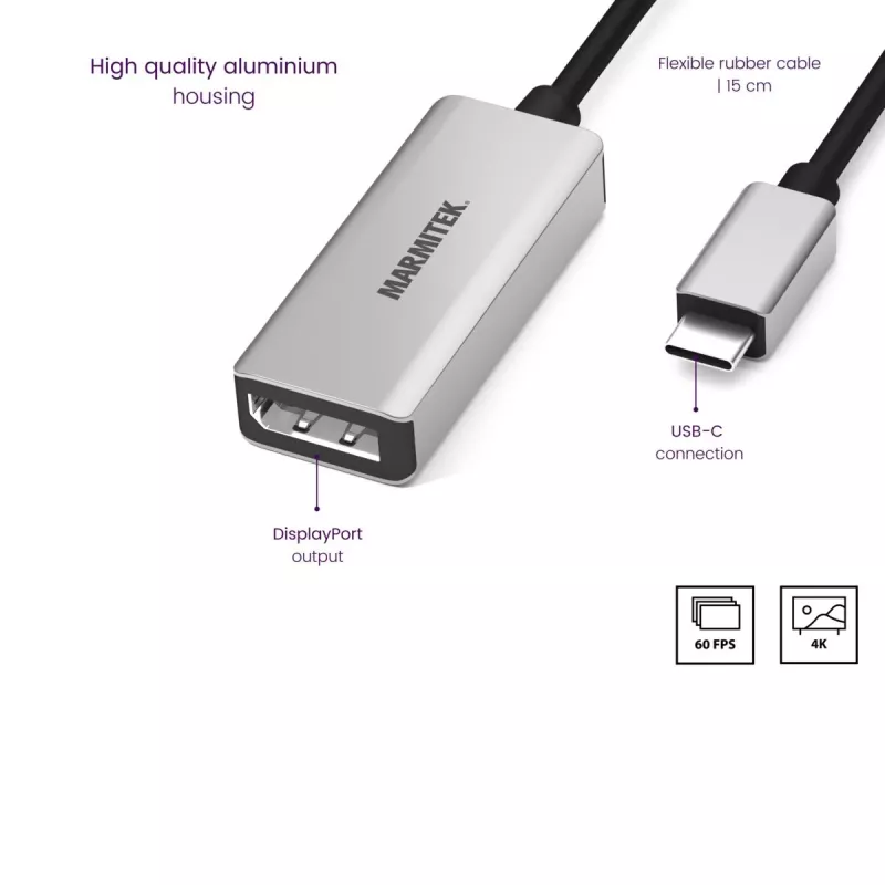 Adapter USB-C na DisplayPort Marmitek 8371 4K 60Hz