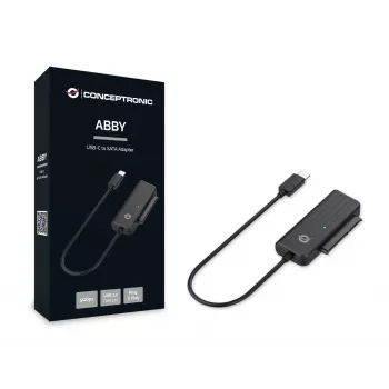 Adapter Conceptronic ABBY USB-C do SATA, czarny, Chiny, 32 mm, 12 mm, 65 mm, 22 g