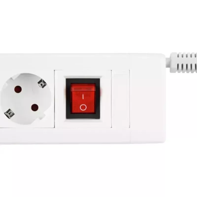 Przedłużacz REV 14612113 2,4 m 6 gniazd AC do użytku wewnętrznego biały