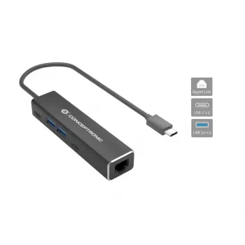 Conceptronic ABBY13B Adapter Gigabit Ethernet USB 3.2 Gen 1 z hubem USB, GbE, USB-A x 2, USB-C x 2