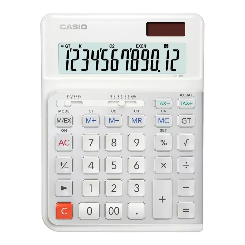 Kalkulator biurkowy Casio DE-12E-WE Basic 12 cyfr Biały