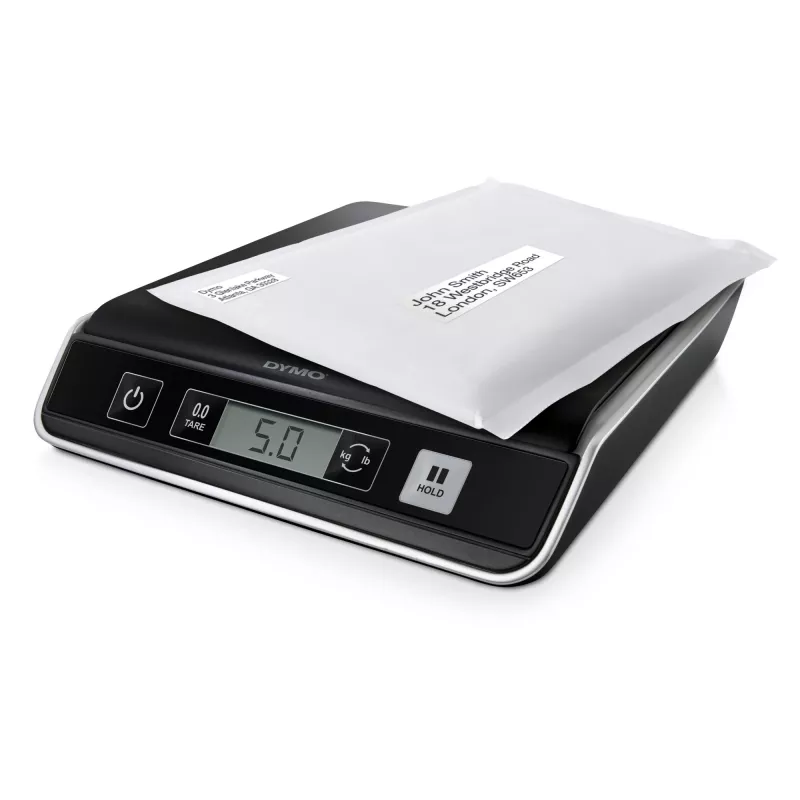 DYMO M5 Cyfrowa waga do paczek i wysyłki | udźwig do 5 kg | platforma 20 cm x 20 cm