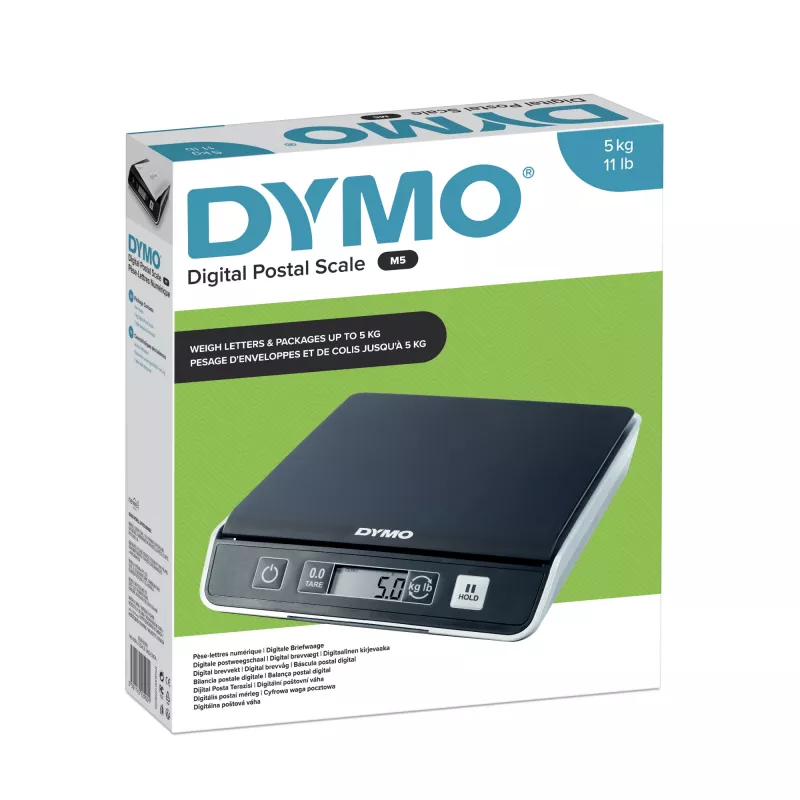 DYMO M5 Cyfrowa waga do paczek i wysyłki | udźwig do 5 kg | platforma 20 cm x 20 cm