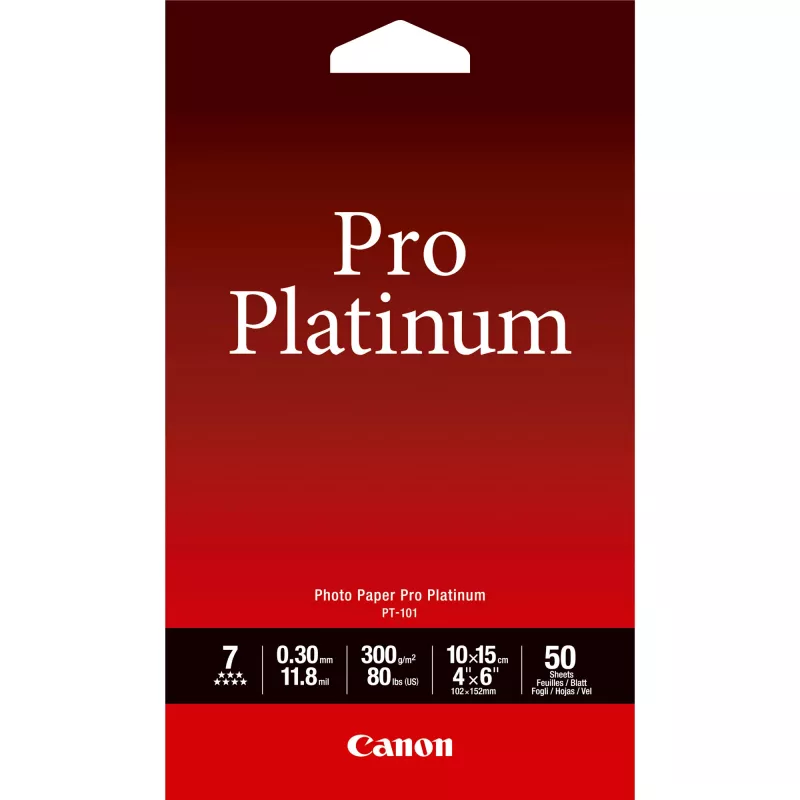 Canon PT-101 Pro Platinum Photo Paper 4x6” - 50 arkuszy