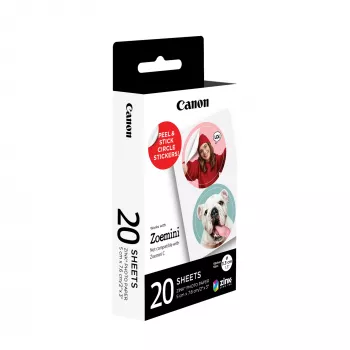 Canon ZINK™ 1.3” wstępnie wycięte okrągłe naklejki, 20 arkuszy
