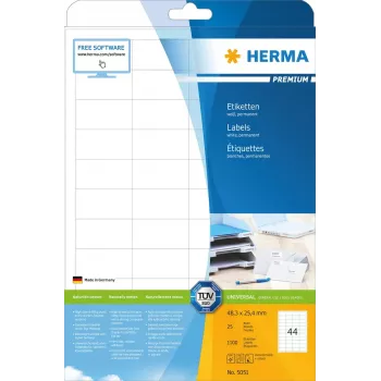 Etykiety HERMA Premium A4 48,3x25,4 mm 1100 szt.