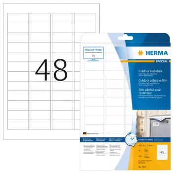 Samoprzylepne etykiety do drukarek HERMA Labels A4 outdoor film 45,7x21,2 mm