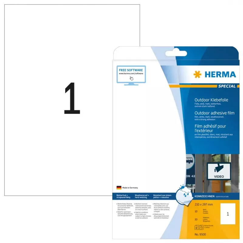 Samoprzylepna etykieta do drukarek HERMA Etykiety A4 folia zewnętrzna 210x297 mm
