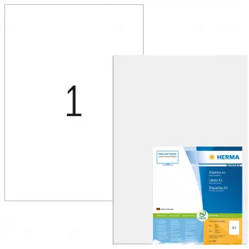 Etykiety A3 Premium HERMA 8692 297x420 mm Biały Papier Matowy