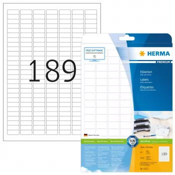 Samoprzylepne etykiety do drukarek HERMA Labels Premium A4 25.4x10 mm 4725 szt.