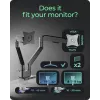 Uchwyt do monitora Icybox 61085 na 2 monitory z montażem na biurku — dwuramienny uchwyt do monitora na biurko