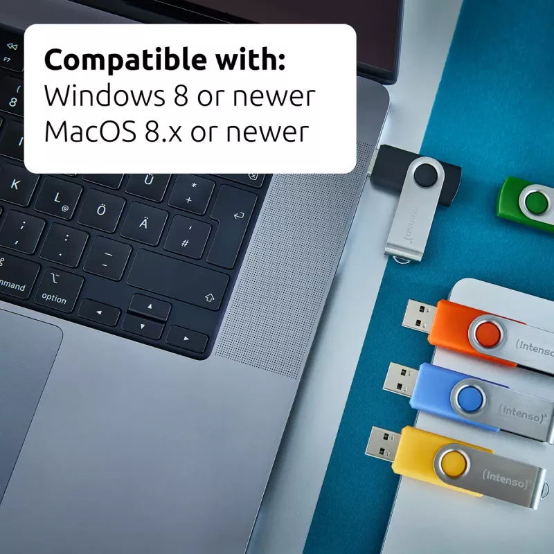 INTENSO Office Line USB flash drive multipack 5×64 GB, USB-A, USB 3.2 Gen 1, obrotowy, wielokolorowy