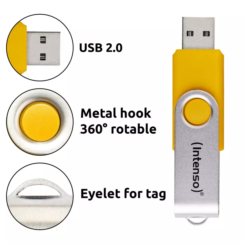 INTENSO Office Line USB flash drive multipack 5×64 GB, USB-A, USB 3.2 Gen 1, obrotowy, wielokolorowy