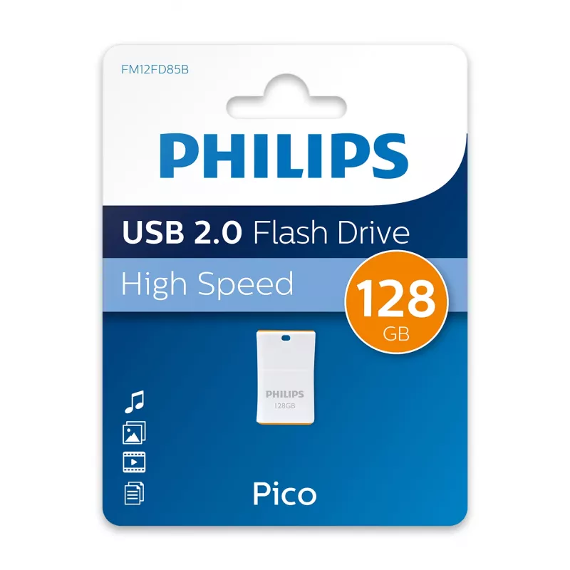 Philips Pico pamięć USB 128 GB USB Type-A 2.0 pomarańczowy, biały