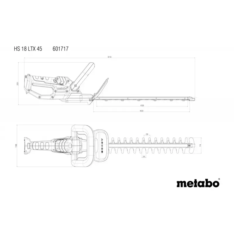 Metabo HS 18 LTX 45 podwójne ostrze 2 kg akumulator 18 V