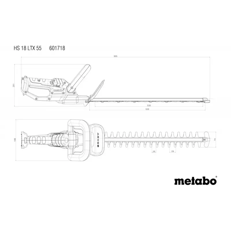Metabo HS 18 LTX 55 Podwójne ostrze 2,6 kg Akumulator 18 V Litowo-jonowy