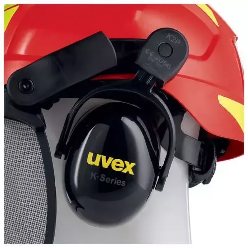 Kask ochronny Uvex 9774238 Polietylen o wysokiej gęstości HDPE Czerwony Żółty