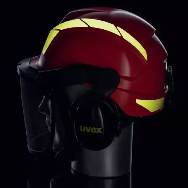 Kask ochronny Uvex 9774238 Polietylen o wysokiej gęstości HDPE Czerwony Żółty
