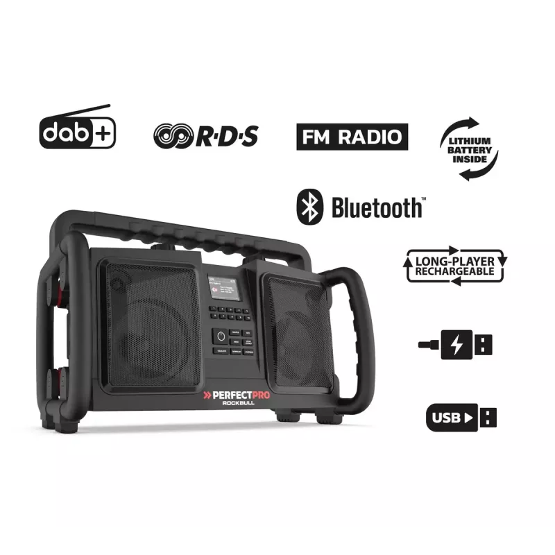 Przenośne radio Perfectpro ROCKBULL DAB+ FM 50W 20h Bateria
