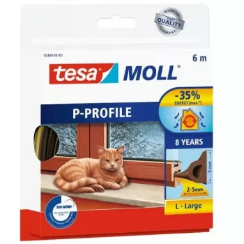 Uszczelka gumowa TESA P-Profil 6 m Uszczelka do okien Brązowa