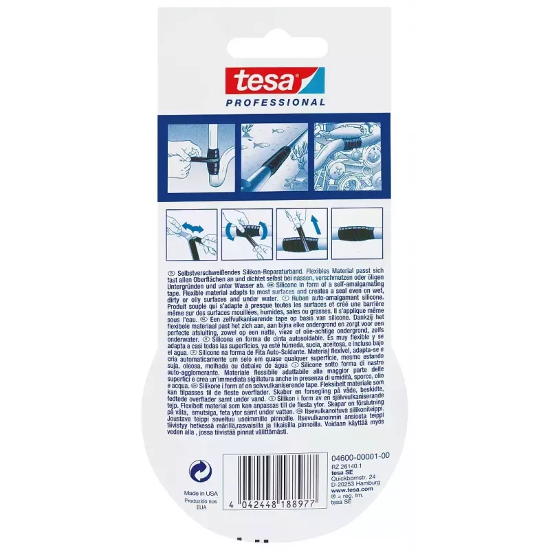 Taśma uszczelniająca TESA 04600-00001-00 Czarna 3 m