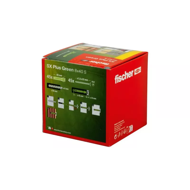 Zestaw wkrętów i kołków Fischer 567814 45 szt. średnica 8 mm długość 40 mm