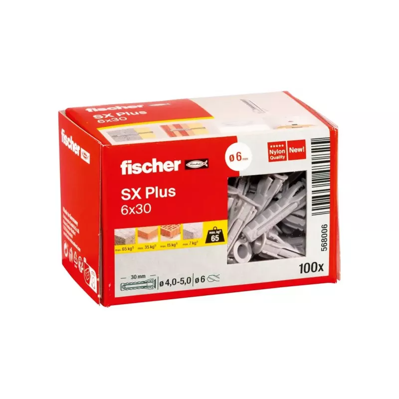 Kołek rozporowy Fischer 568006 30 mm Nylon 6 mm 100 szt.