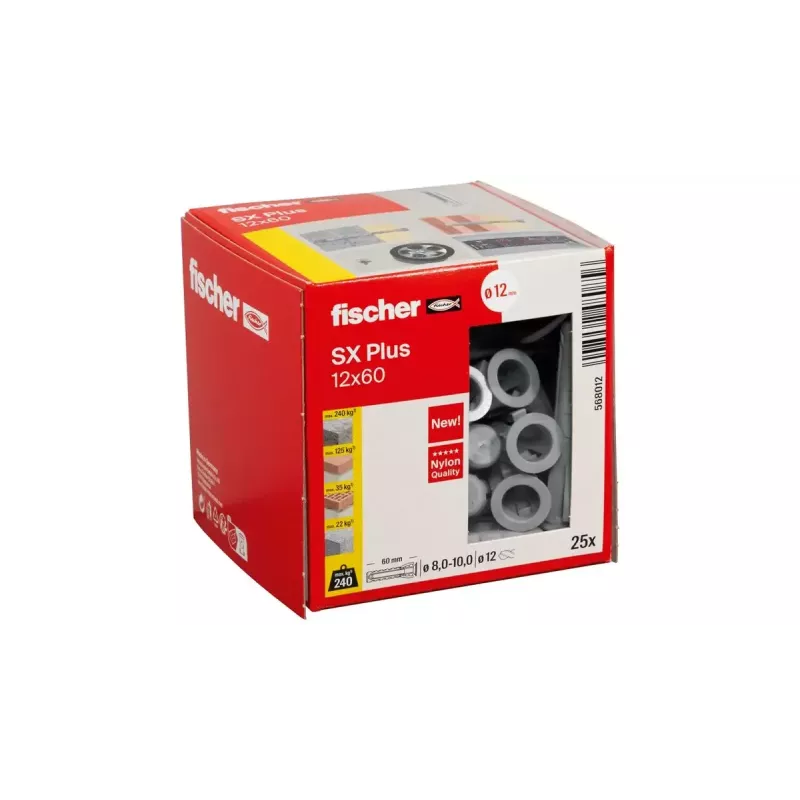 Kołek rozporowy Fischer 568012 60 mm Nylon 25 szt.