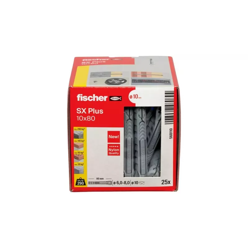 Kołek rozporowy Fischer 568110 80 mm Nylon 25 szt.