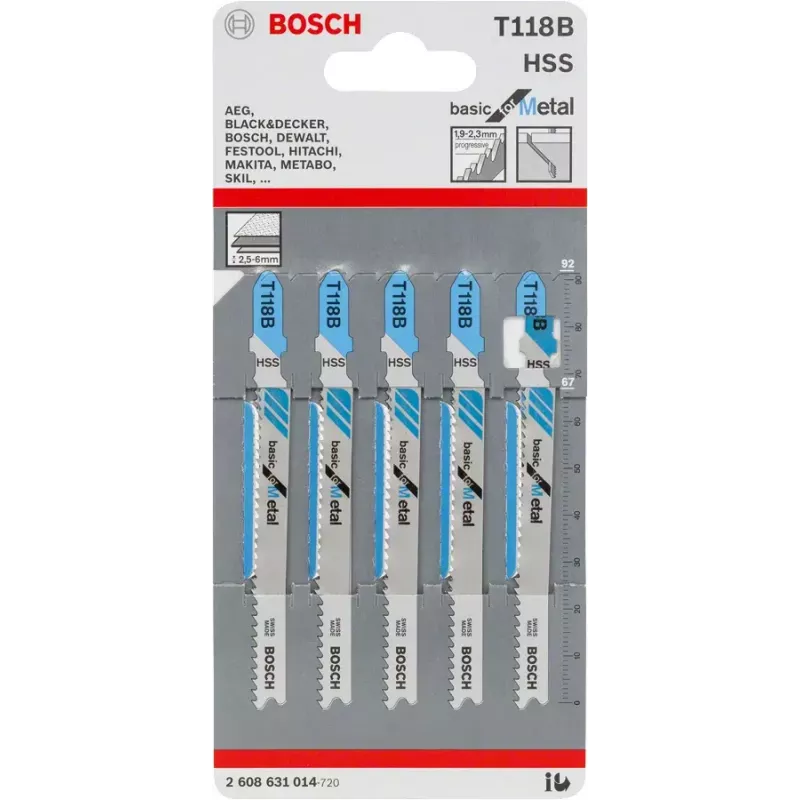 Brzytwa do wyrzynarki Bosch T 118 B High-Speed Steel HSS 5 szt.