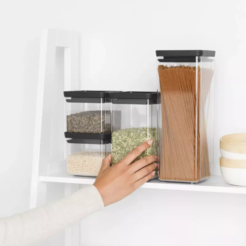 Kwadratowy słoik plastikowy Brabantia Tasty+