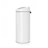 Touch Bin Brabantia 30L Okrągły Plastik Stal Nierdzewna Biały