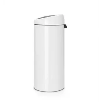 Touch Bin Brabantia 30L Okrągły Plastik Stal Nierdzewna Biały